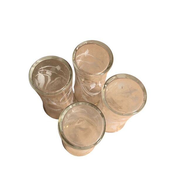 Vintage Set 4 Wheat Tumblers Coolers Glasses Gold Trim 3” W x 6.5” H Replacement - Picture 3 of 4